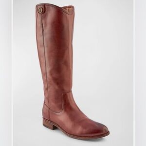 Frye Melissa Button Brown Leather Women's Knee-High Riding Boots 8B Cognac